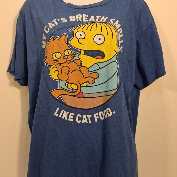 Blue Cat-Themed Graphic T-Shirt - Picture 2 of 6